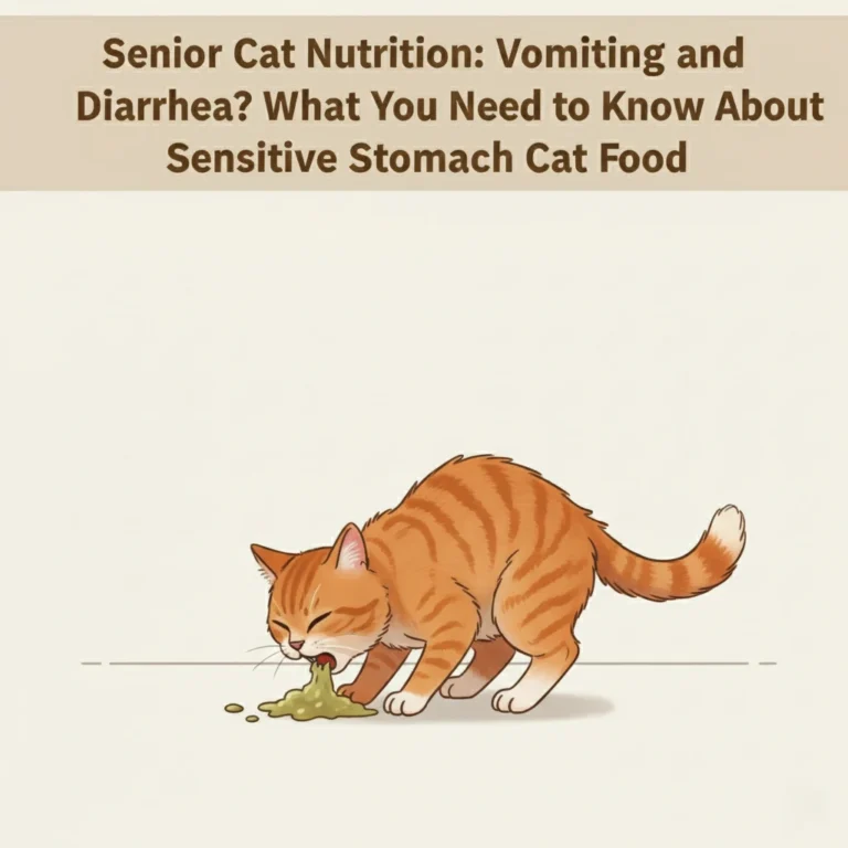 A cartoon cat is throwing up.