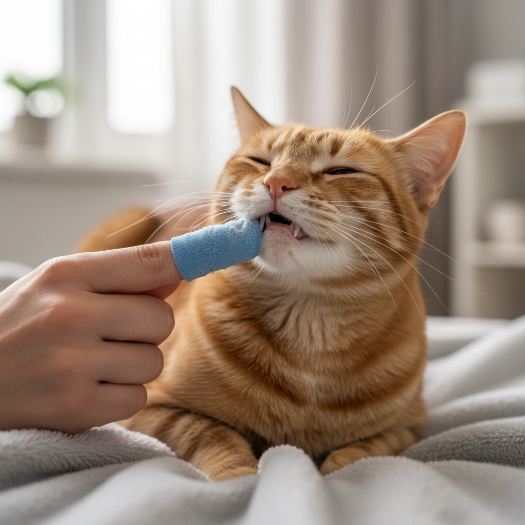 A cat with a toothache