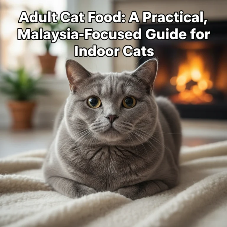 Photo of an adult British Shorthair cat with round face and amber eyes on a sofa